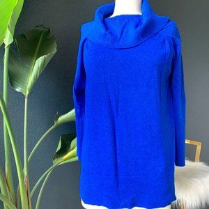 Jaclyn Smith Collection Blue Cowl Neck Sweater